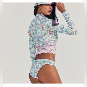 Hurley LSF Collab Hibiscus Rashguard and Cheeky Bikini Bottom